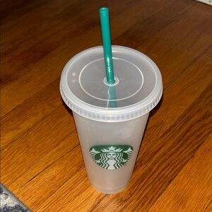 Starbucks Frosted Tumbler with Green Straw